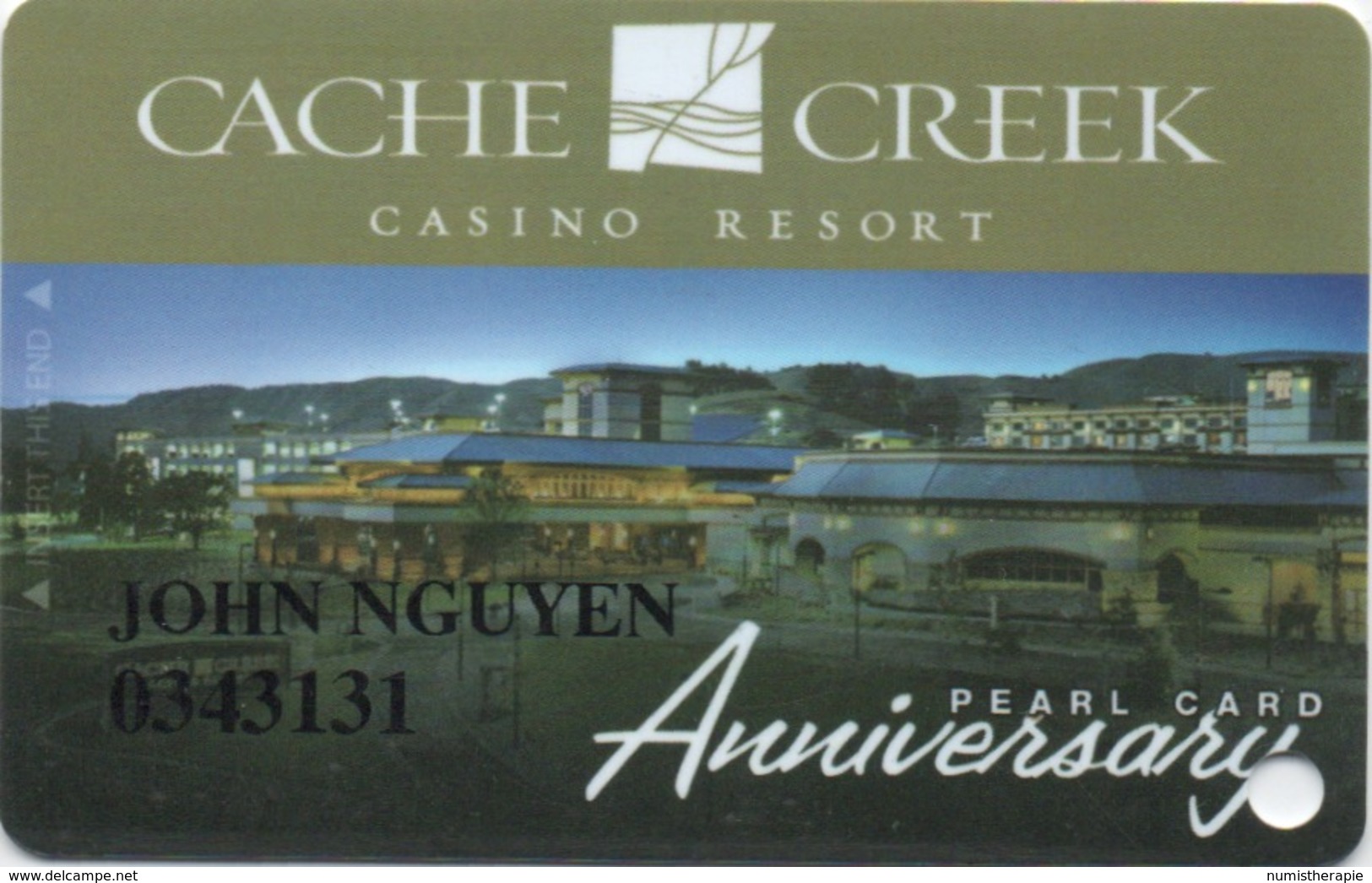 Cache Creek Casino Resort CA : Anniversary Pearl Card - Cartes De Casino