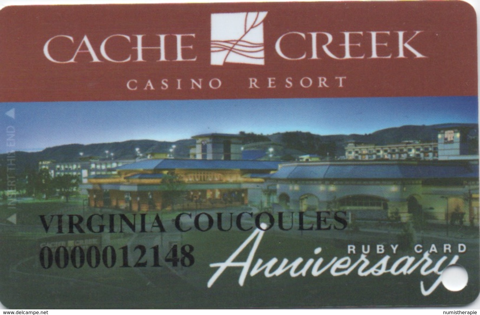 Cache Creek Casino Resort CA : Anniversary Ruby Card - Cartes De Casino