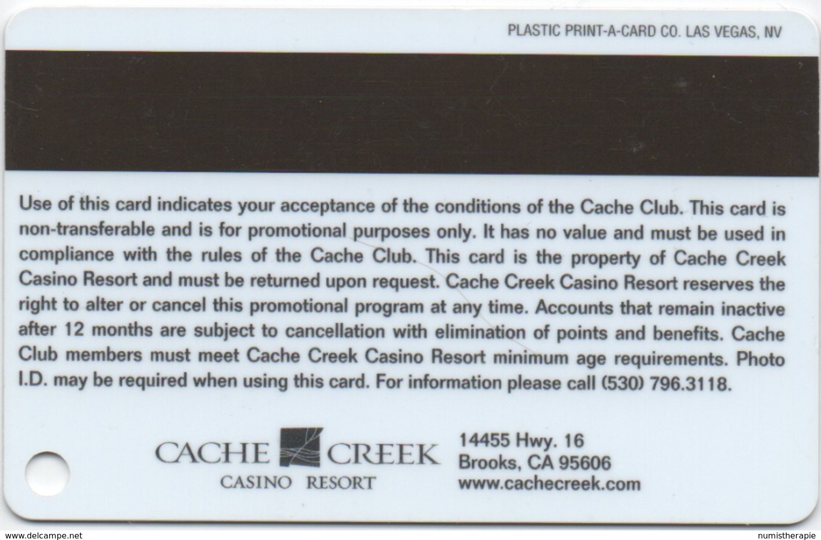 Cache Creek Casino Resort CA : Anniversary Ruby Card - Cartes De Casino