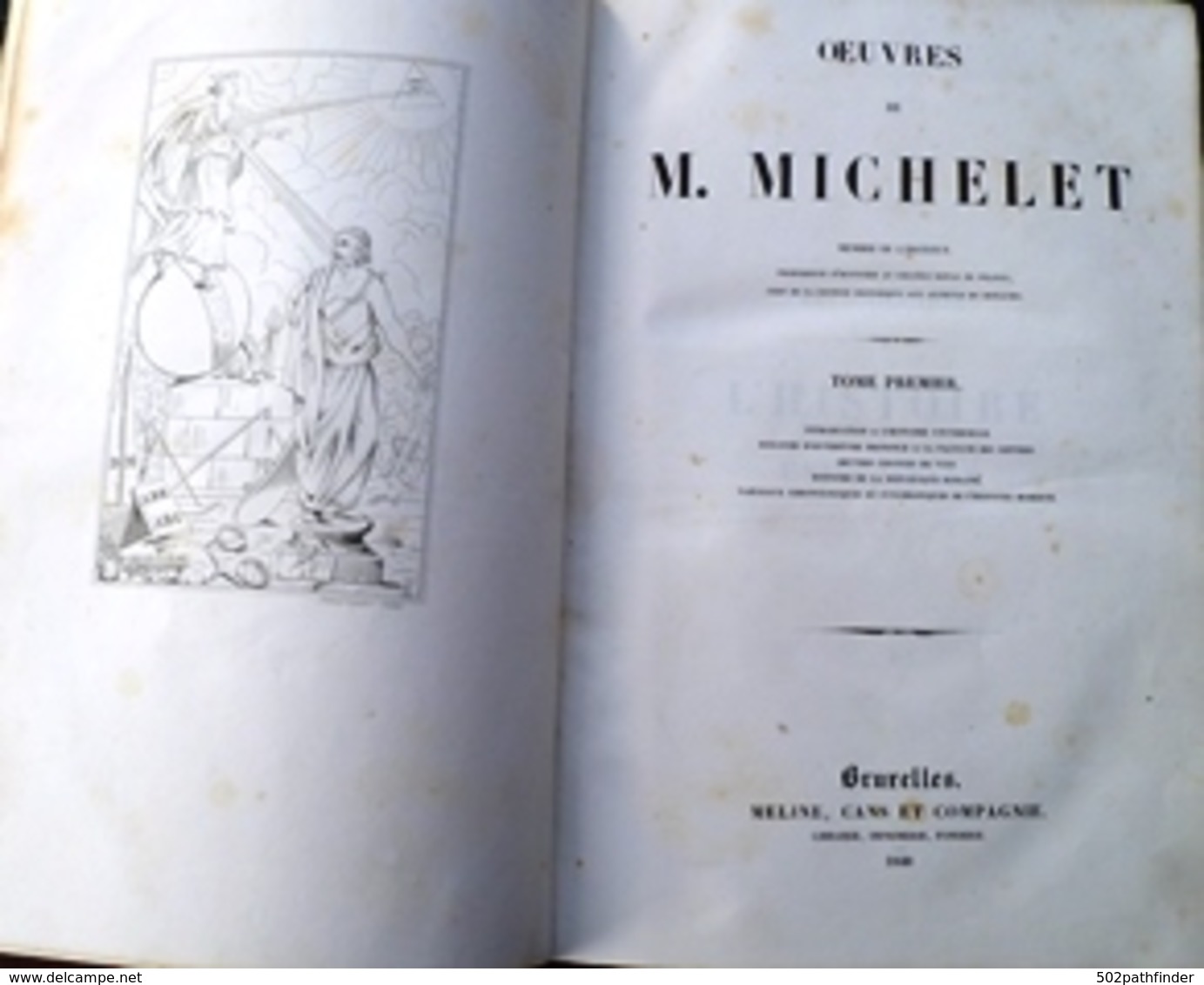 1840 Oeuvres De Maurice Michelet -Tome 1: Introduction à L'Histoire Universelle .Meline-Cans & Ill. Gauche / 2 Col. - 1801-1900