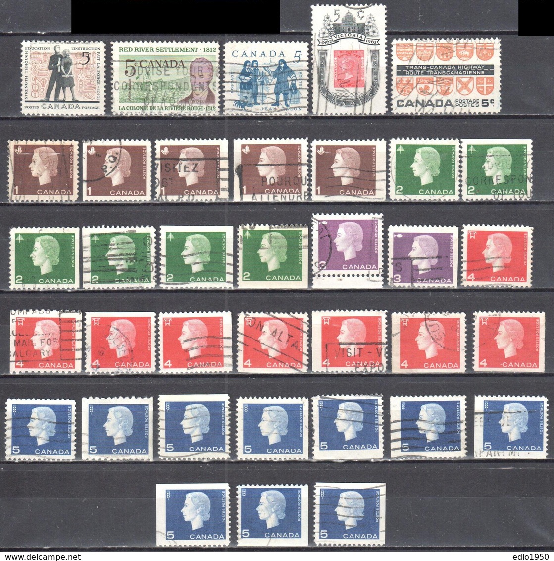 Canada 1962 - Year Set - Mi.343-352 - Used Gestempelt - Complete Years