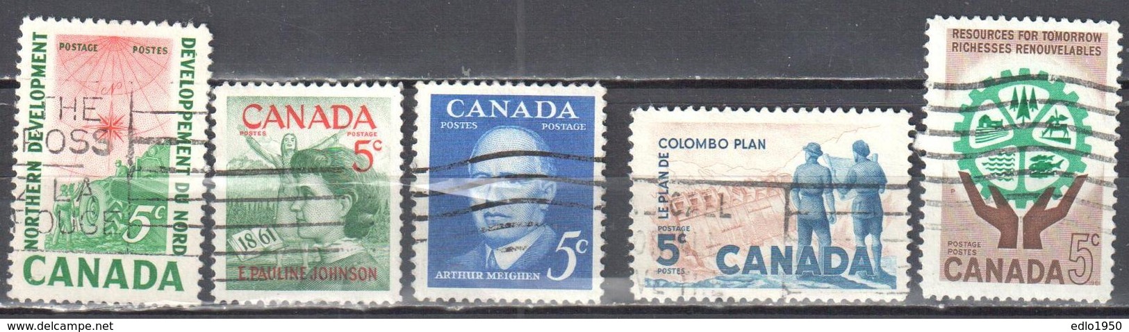 Canada 1961 - Year Set - Mi.338-342 - Used Gestempelt - Années Complètes