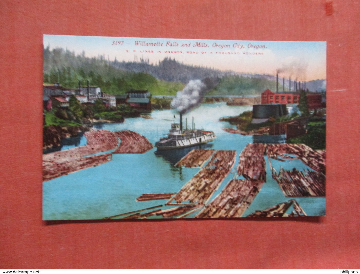 Logging Willamette Falls & Mills Oregon City Oregon  3881 - Industry