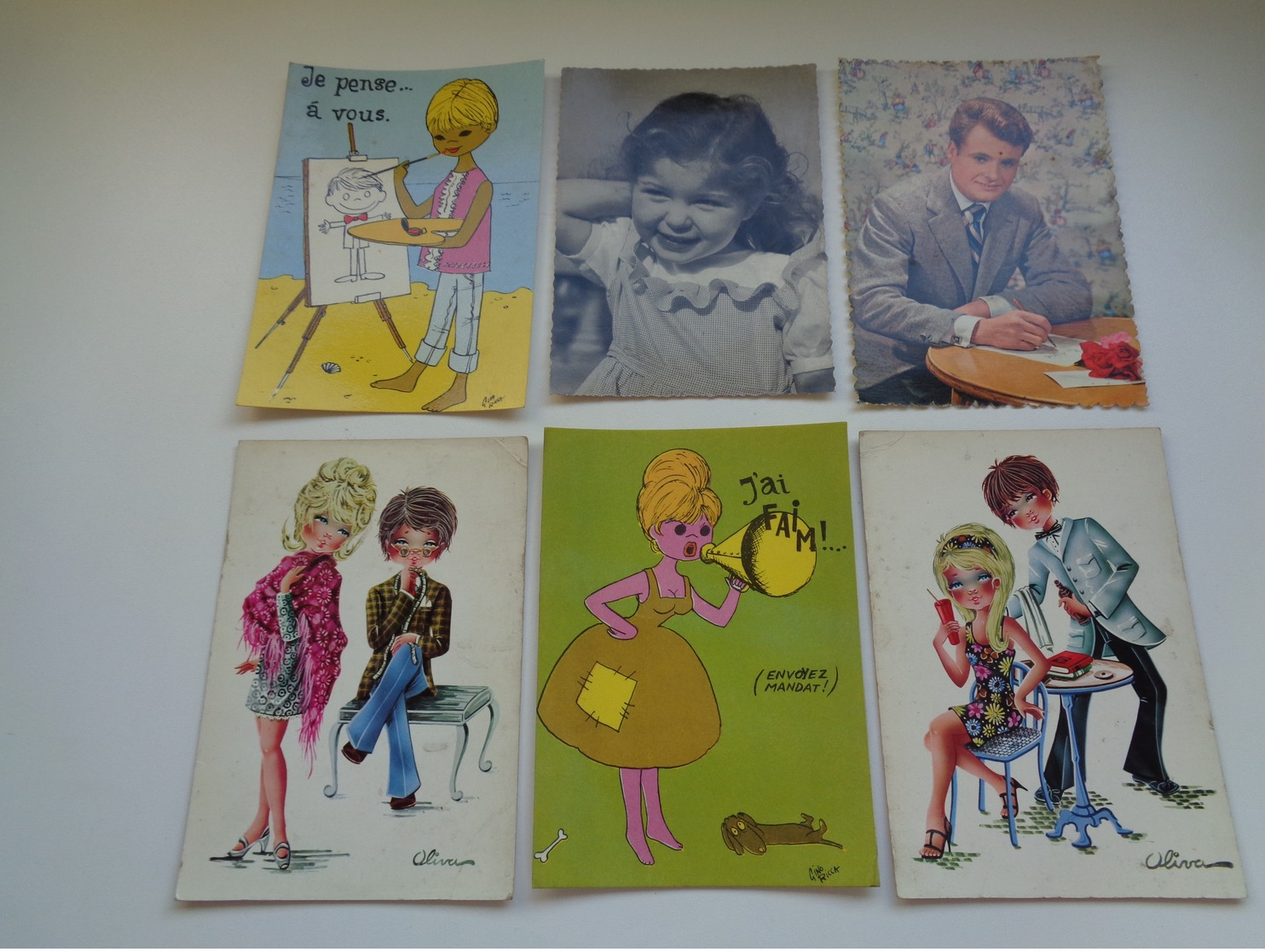 Beau lot de 60 cartes postales de fantaisie CPSM  grand format     Mooi lot van 60 postkaarten fantasie  groot formaat