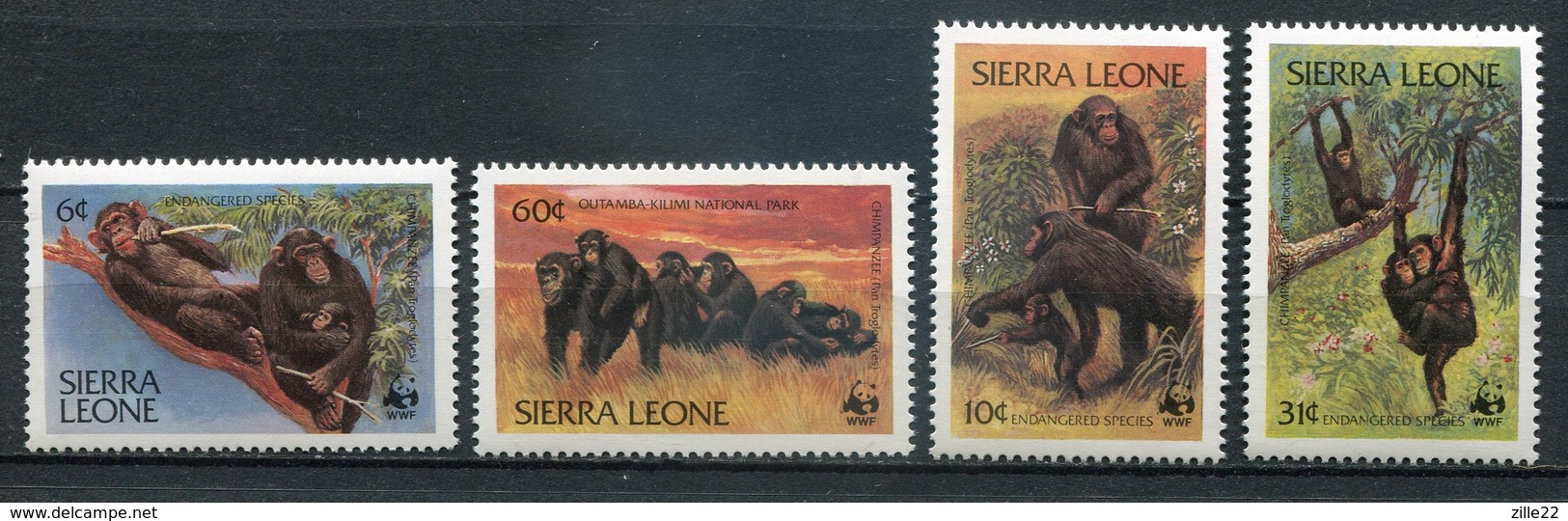 Sierra Leone Mi# 713-6 Postfrisch MNH - WWF Fauna Monkeys - Sierra Leone (1961-...)