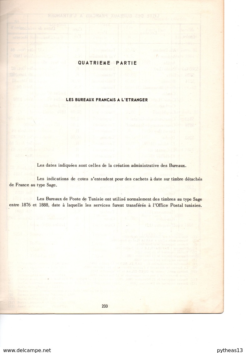 LAVARACK (Denis) - Nomenclature Des Bureaux De Poste Français 1876-1899 - France