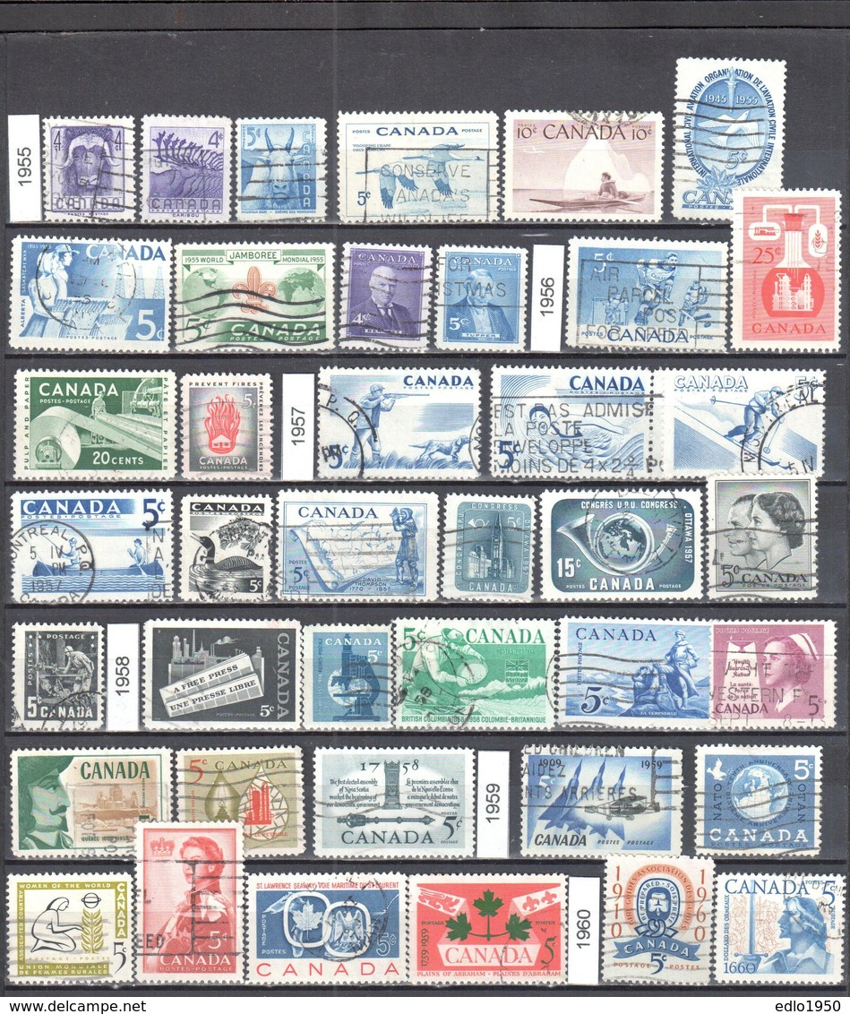 Canada 1955-60 - Year Set - Mi.298-337 - Used Gestempelt - Vollständige Jahrgänge