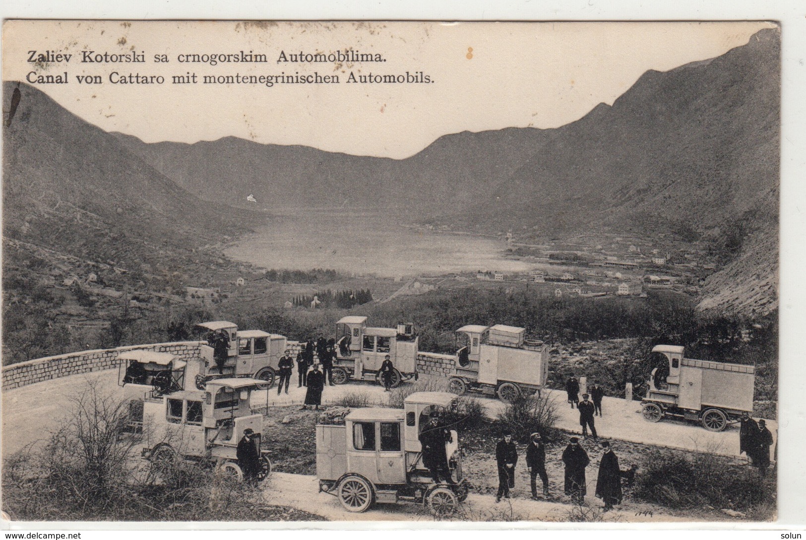 KOTOR  ZALIEV KOTORSKI SA CRNOGORSKIM AUTOMOBILIMA  CANAL VON CATTARO MIT MONTENEGRISCHEN AUTOMOBILS  1909 - Montenegro