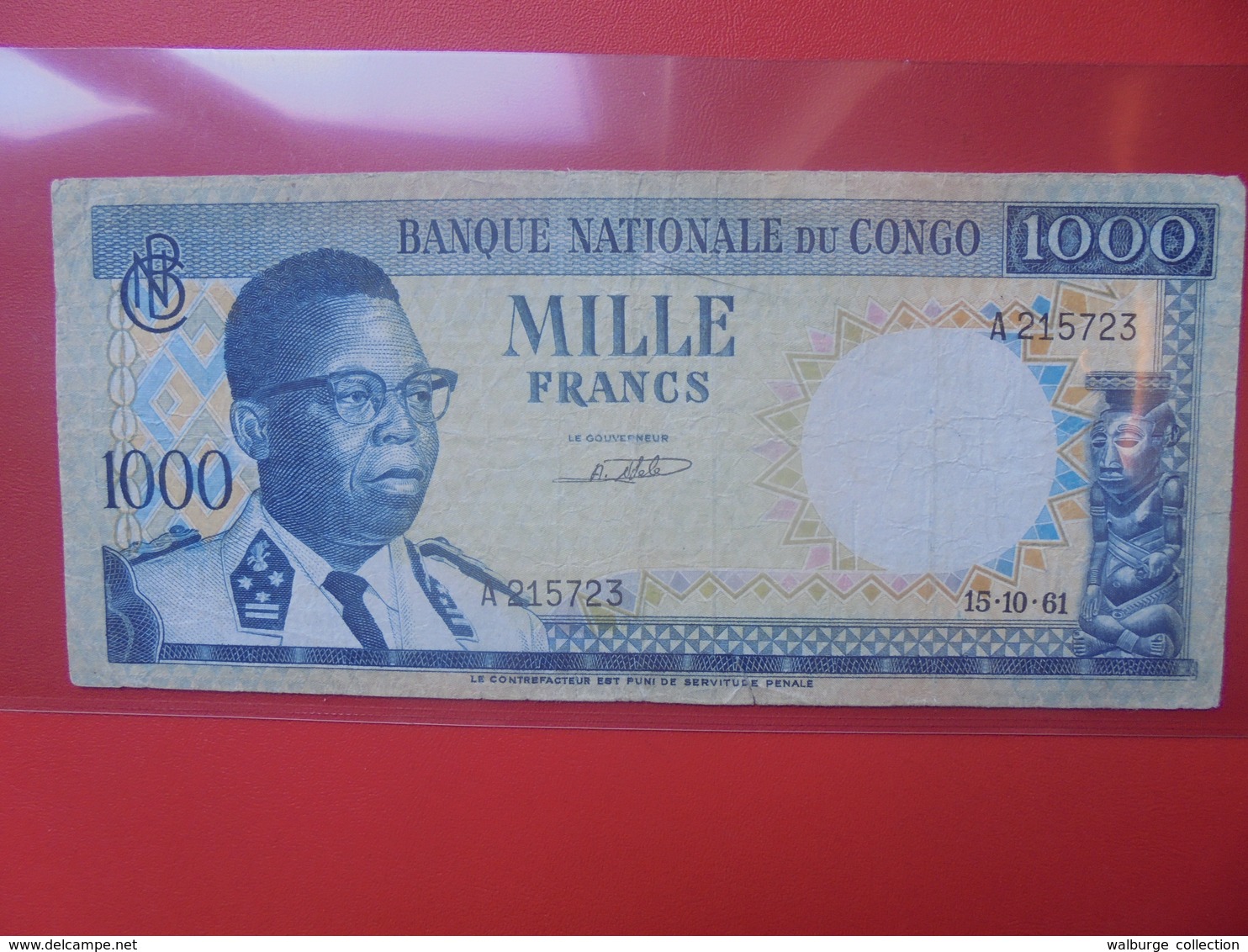 CONGO 1000 FRANCS 15-10-1961 CIRCULER - República Democrática Del Congo & Zaire