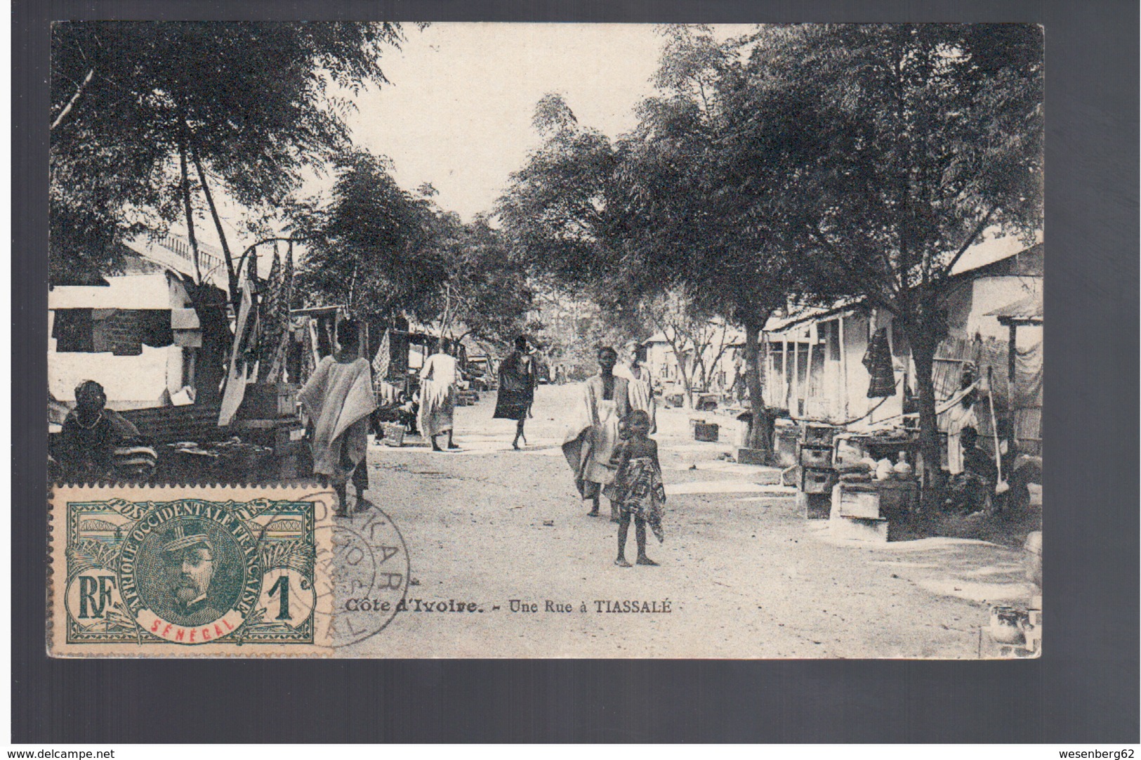 Cote D'Ivoire Une Rue à Tiassale 1907 Old Postcard - Côte-d'Ivoire