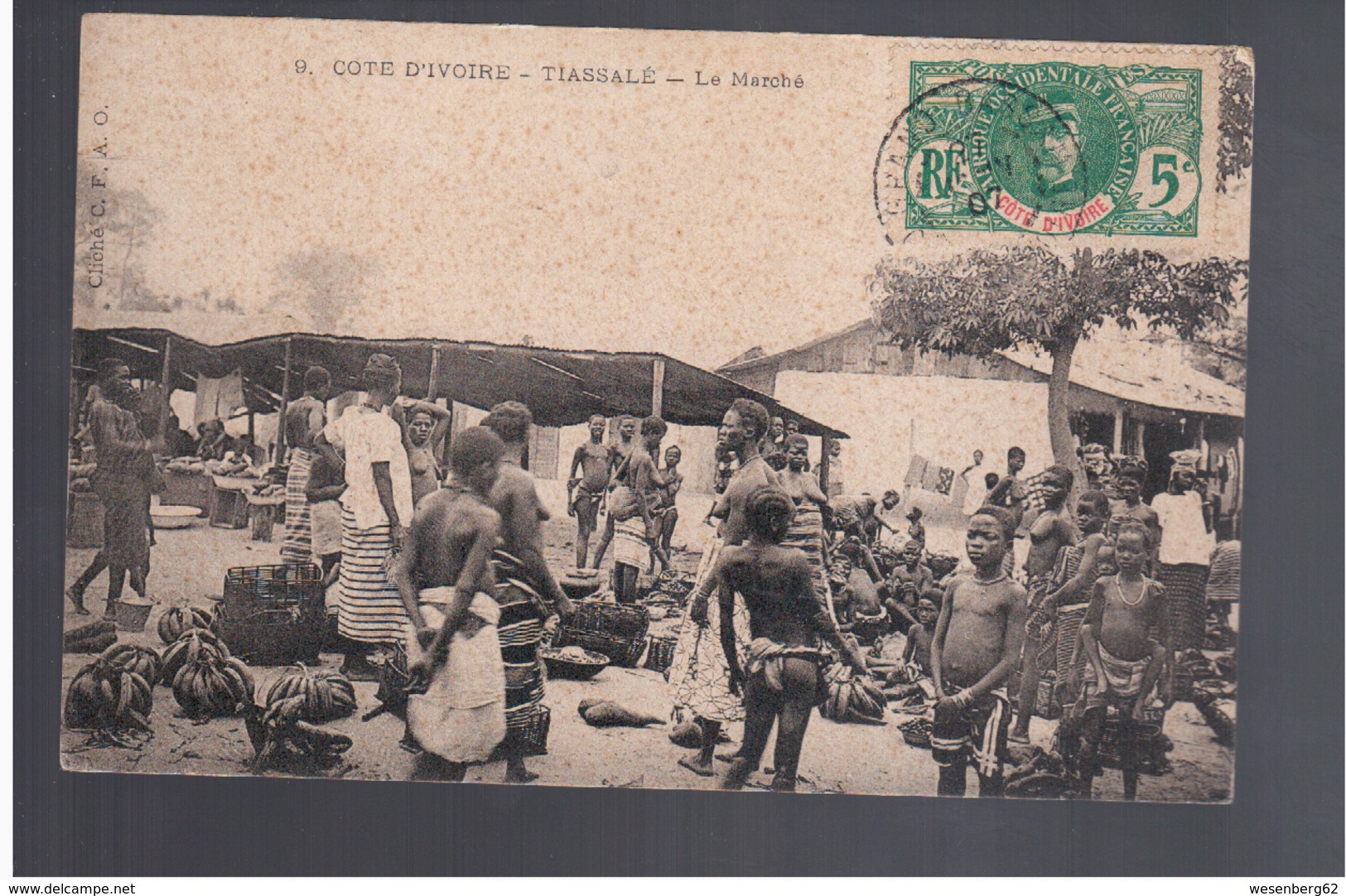 Cote D'Ivoire Tiassale Le Marche 1907 Old Postcard - Côte-d'Ivoire