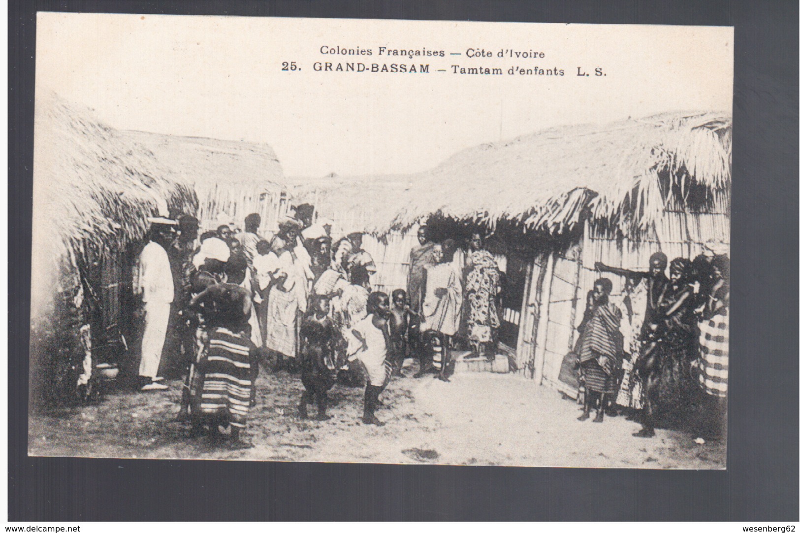 Cote D'Ivoire Grand- Bassam - Tamtam D'enfants L.S.  Ca 1905 Old Postcard - Côte-d'Ivoire