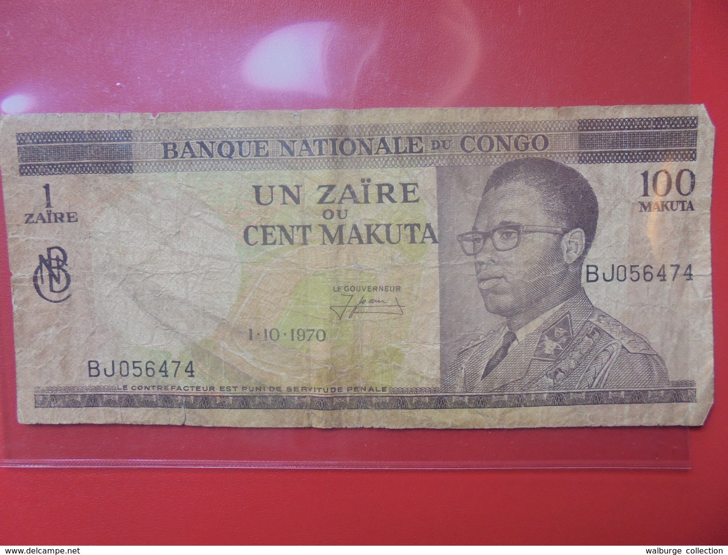 CONGO 1 ZAIRE=100 MAKUTA 1-10-1970 CIRCULER - République Démocratique Du Congo & Zaïre