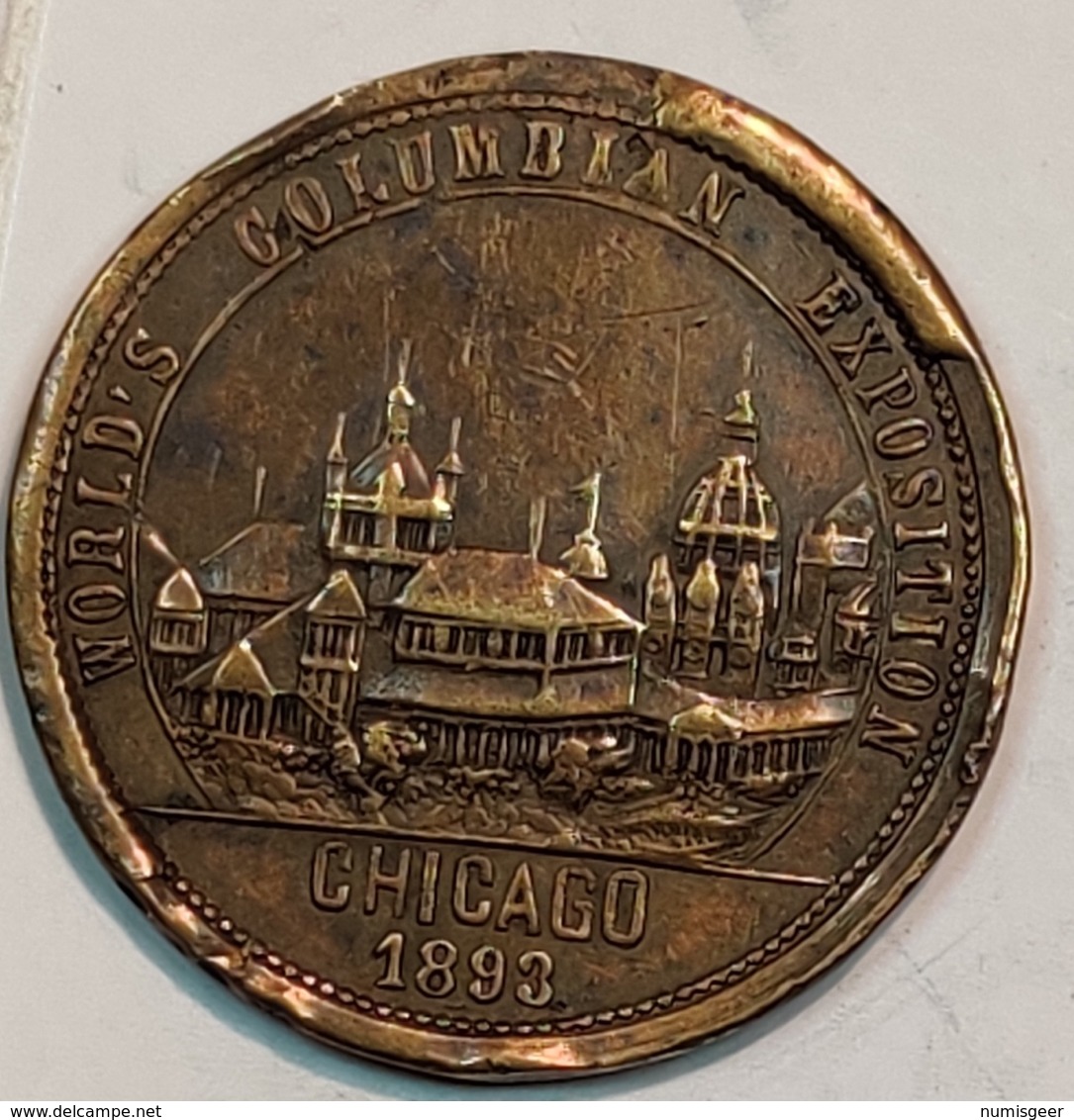 Jeton - Medaile --  EXPOSITION  CHICAGO  1893 ( World's Columbia Exposition ) - Autres & Non Classés