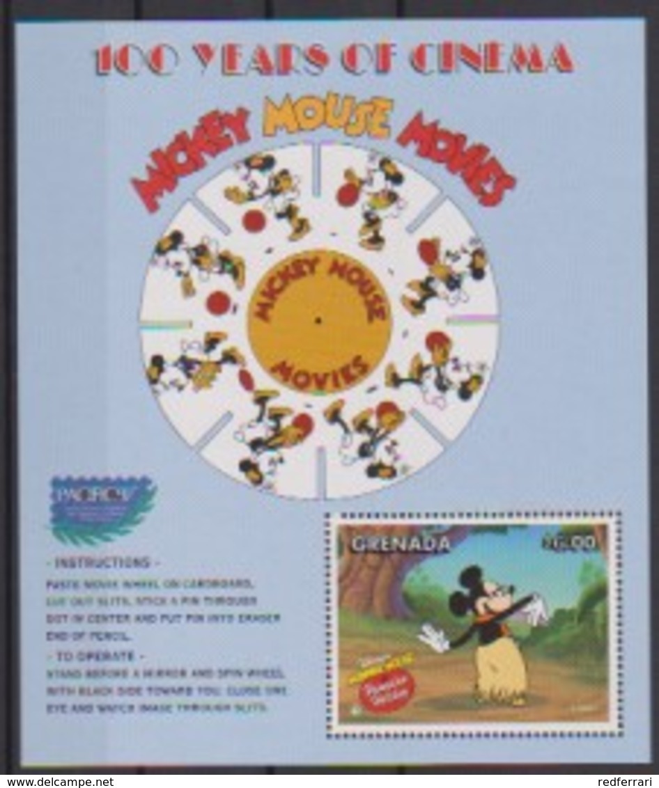 2505  Walt Disney  Grenada  Minnie Mouse Hawaiian Holiday - 100 Years Of Cinema  Pacific1997. - Grenade (1974-...)