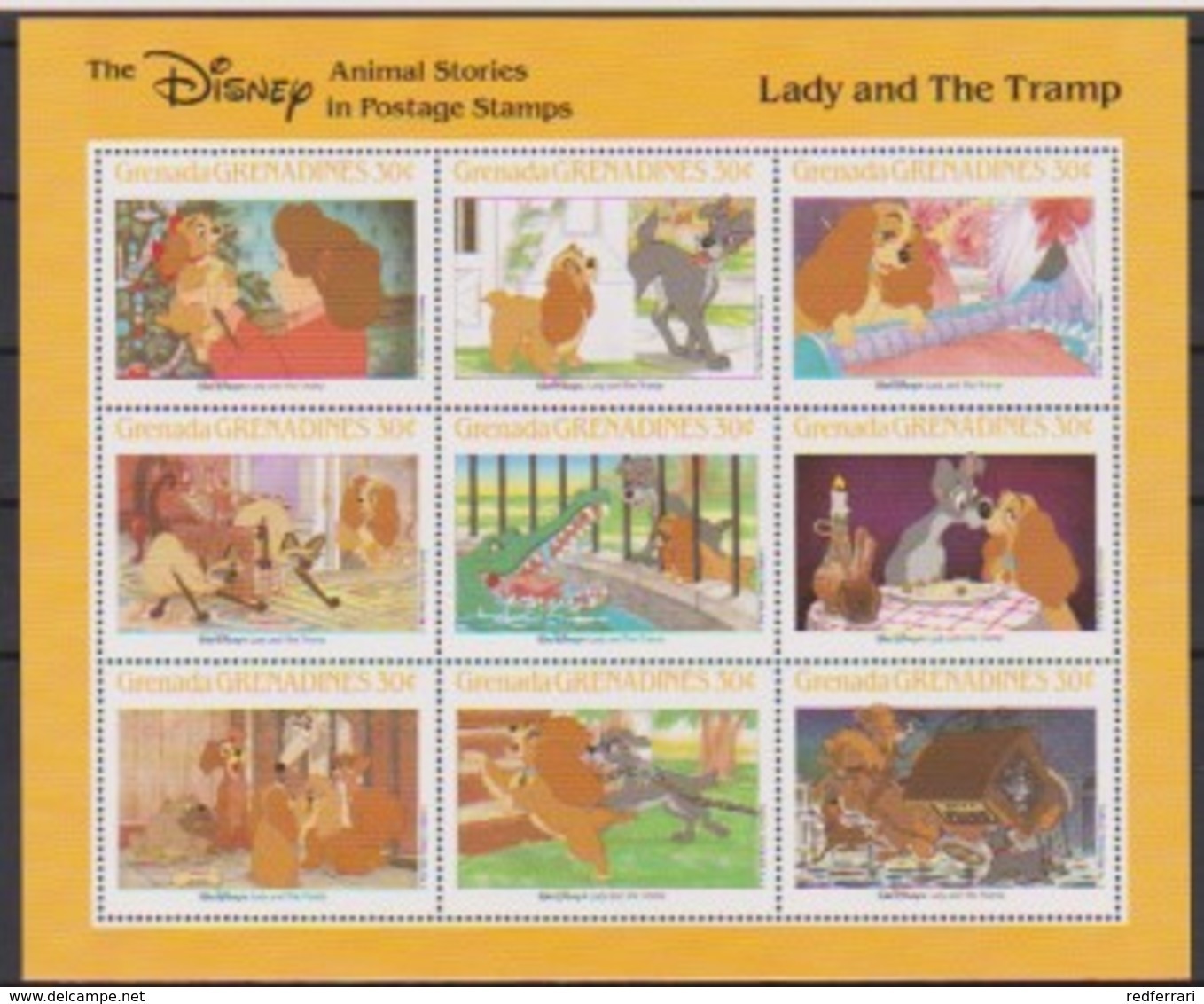 2513  Walt Disney  Grenada  Grenadines  Lady And The Tramp . - Grenada (1974-...)