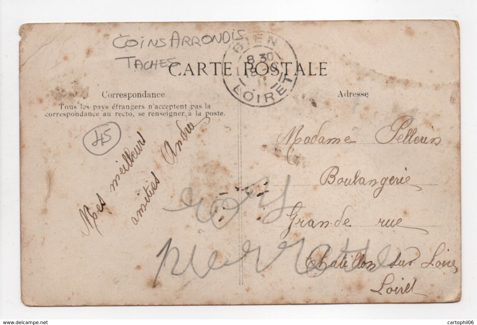 - CPA LA BROSSE-SANTEAU (45) - La Place 1911 (avec Personnages) - Edition L. L. 468 - - Other & Unclassified