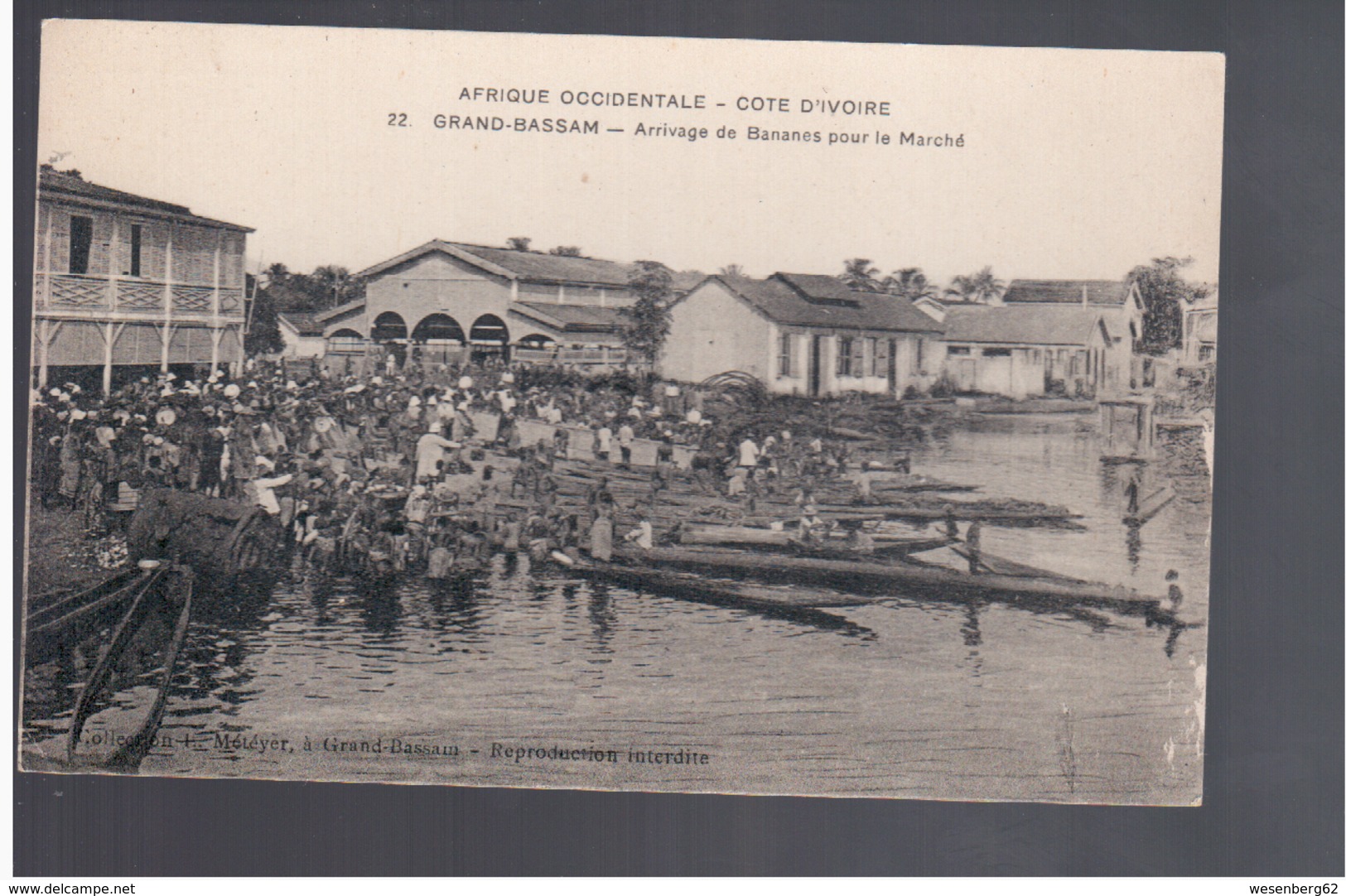 Cote D'Ivoire Grand- Bassam- Arrivage Des Bananes Pour Le Marché Ca 1920 Old Postcard - Côte-d'Ivoire