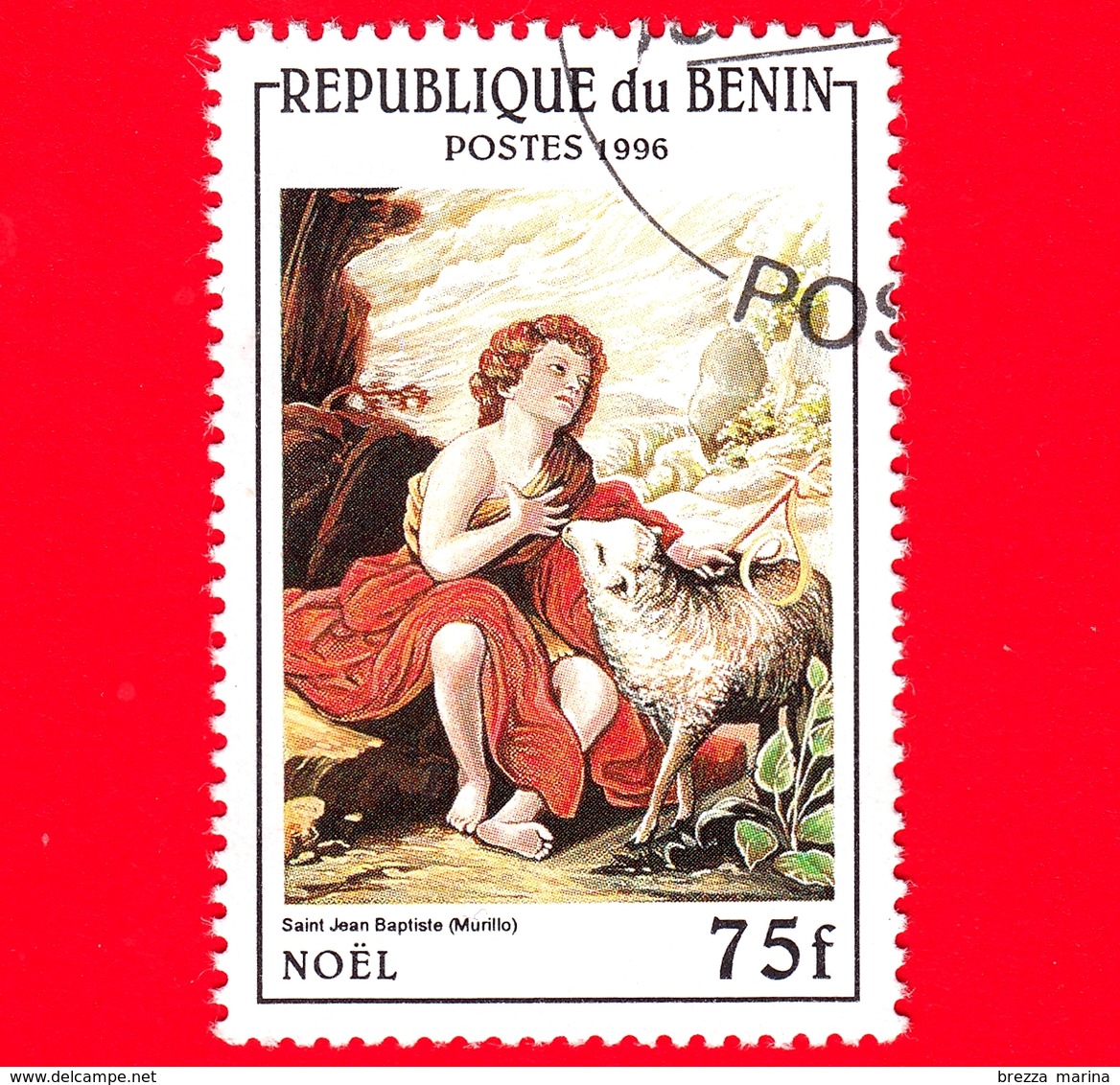 Nuovo Oblit. - BENIN - 1996 - Natale - San Giovanni Battista, Dipinto Di Murillo - 75 - Benin – Dahomey (1960-...)