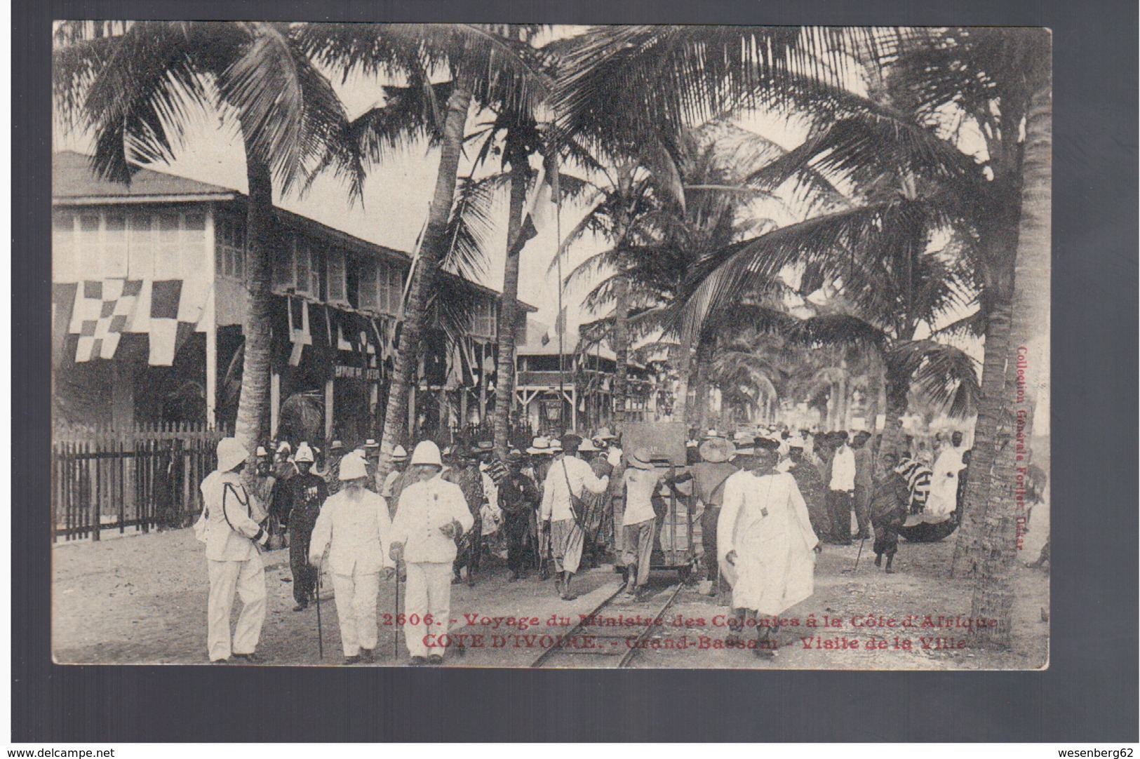 Cote D'Ivoire Voyage Du Ministre Des Colonies- Grand- Bassam Visite De La Ville Ca 1905 Old Postcard - Côte-d'Ivoire
