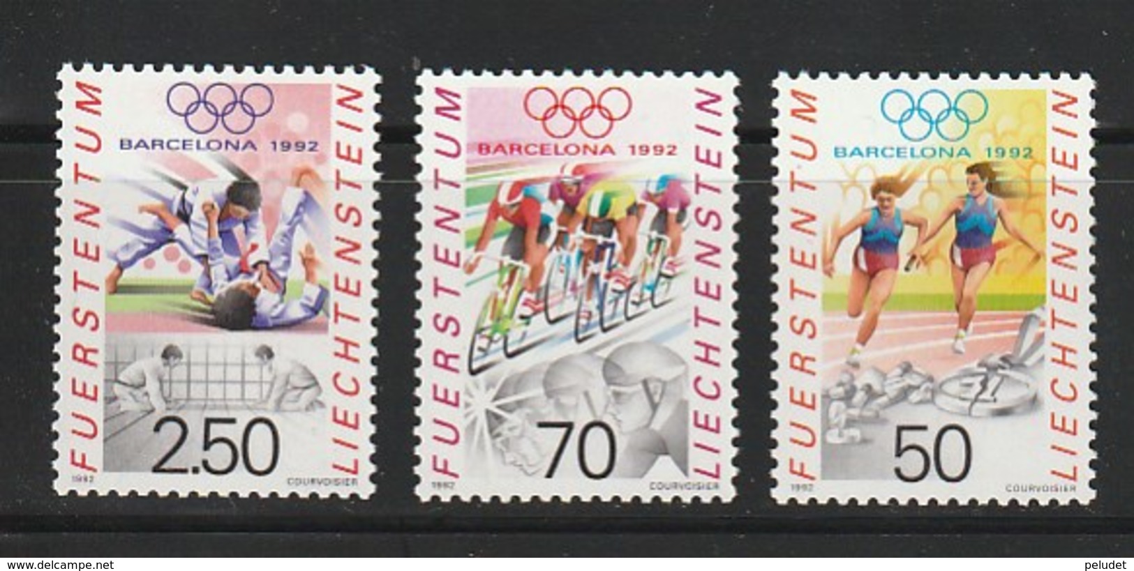 Liechtenstein 1992 Juegos Olímpicos. Barcelona, España ** Mi 1035-7, Sn 976-8, Yt 976-8, Sg 1027-9, Zum 976-8 - Nuevos