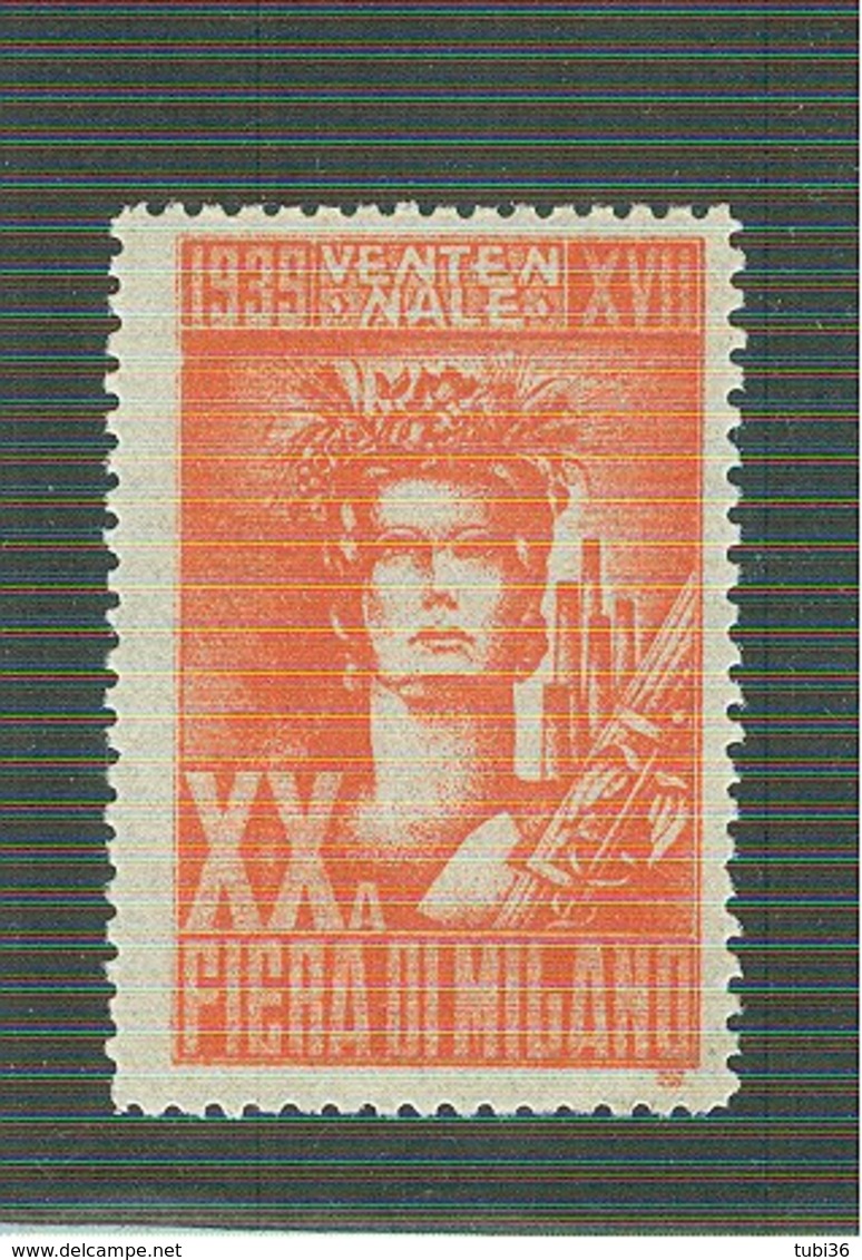 XX FIERA DI MILANO - 1939 - ERINNOFILO - Cinderellas