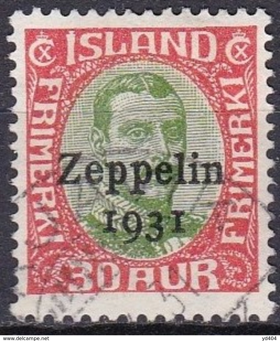 IS318 – ISLANDE – ICELAND – 1931 – GRAF ZEPPELIN TRIP – SG # 179 USED 174 € - Poste Aérienne
