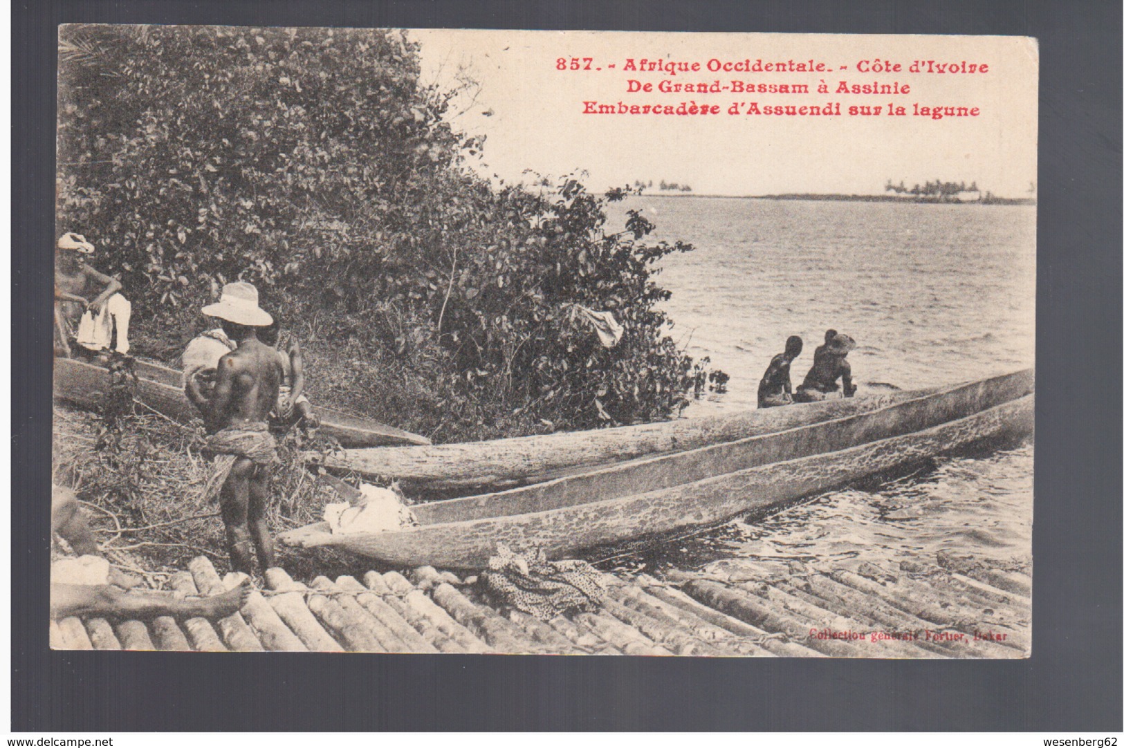 Cote D'Ivoire Grand- Bassam - Embarcadere D'Assuendi Sur La Lagune Ca 1905 Old Postcard - Côte-d'Ivoire