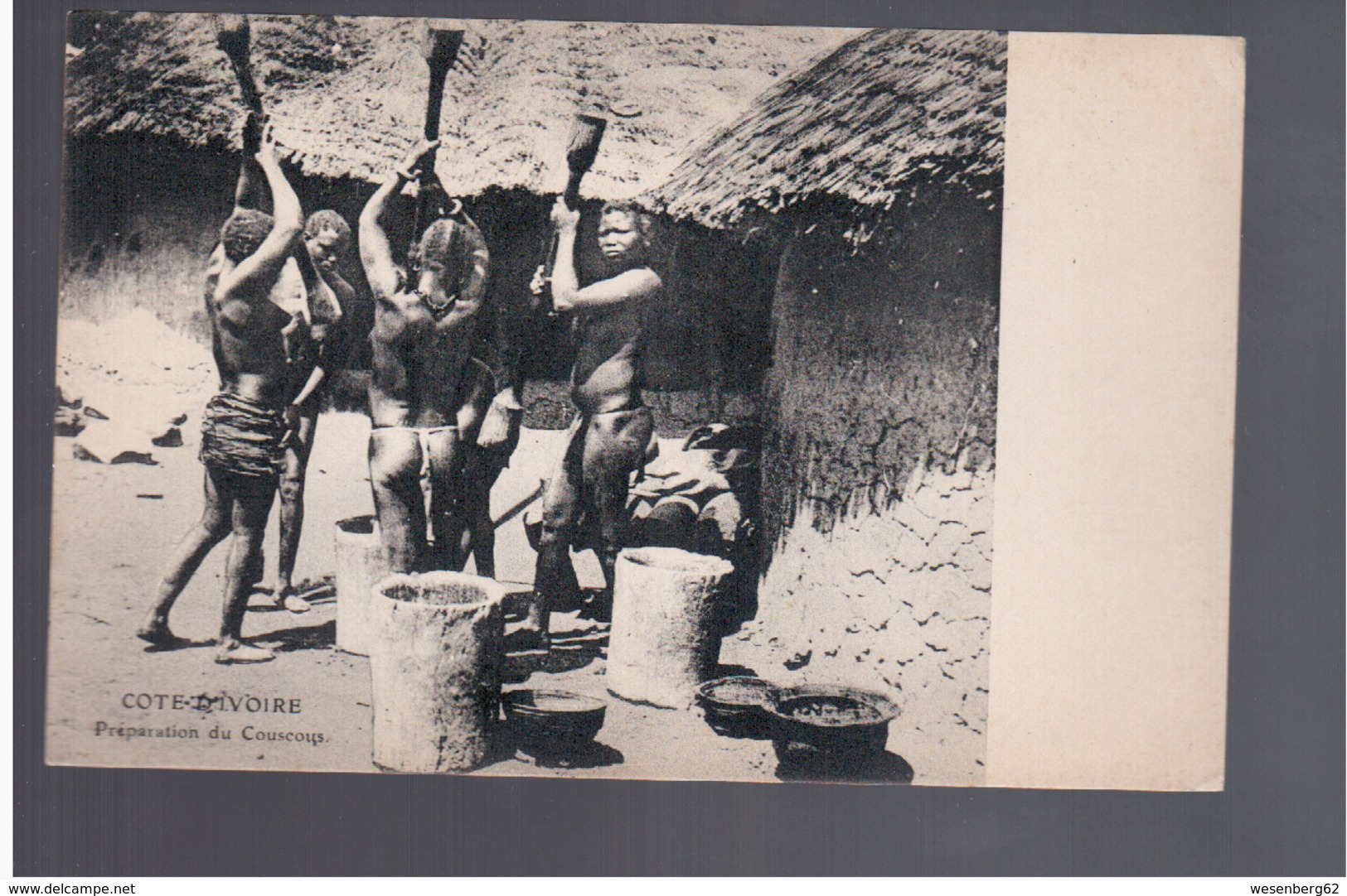 Cote D'Ivoire Preparation Du Couscous Ca 1905 Old Postcard - Côte-d'Ivoire