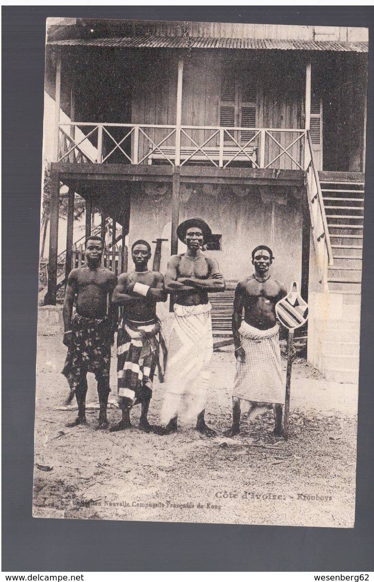 Cote D'Ivoire Krouboys 1929 Old Postcard - Côte-d'Ivoire