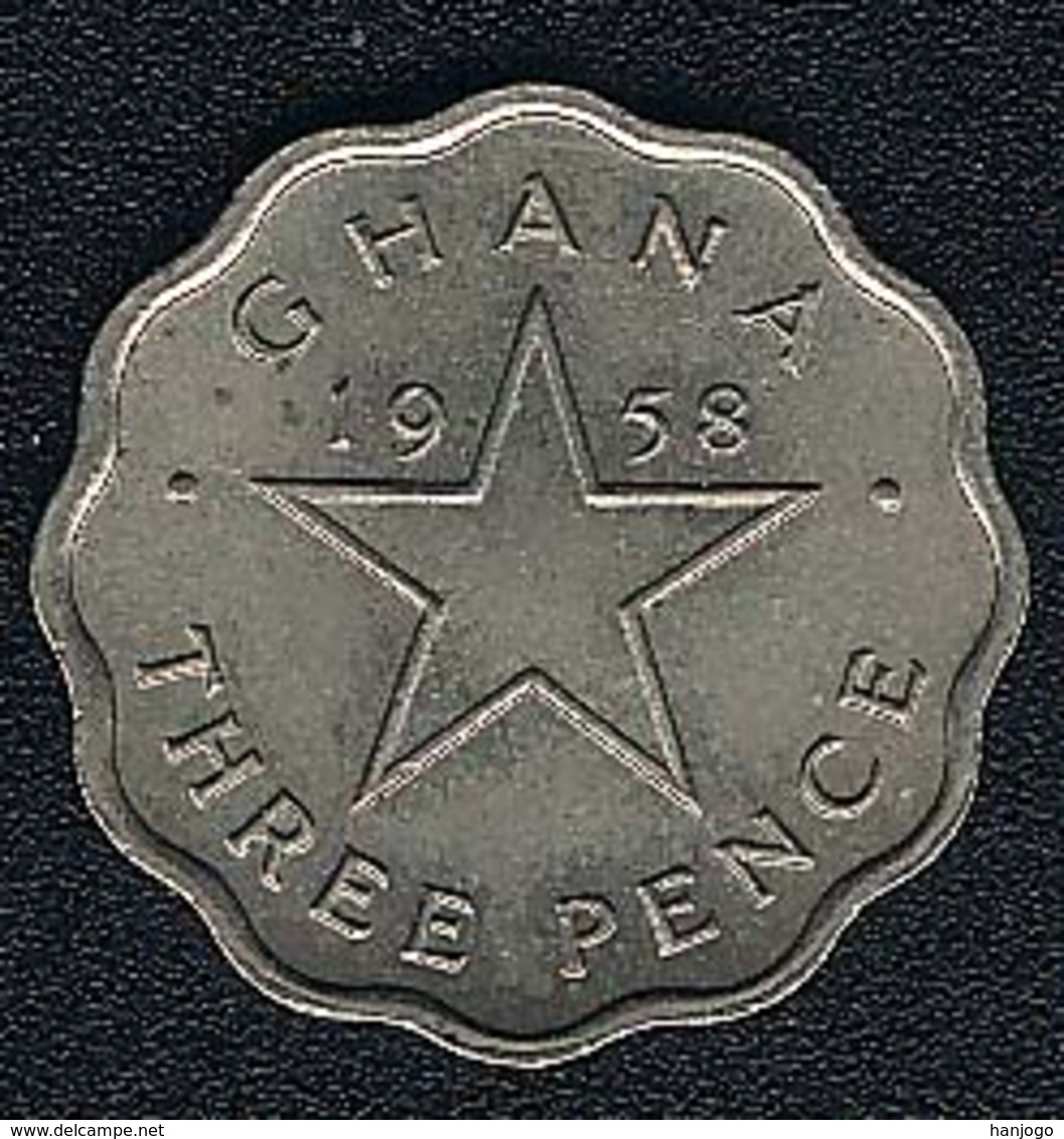 Ghana, 3 Pence 1958, With Hairlines, UNC - Ghana