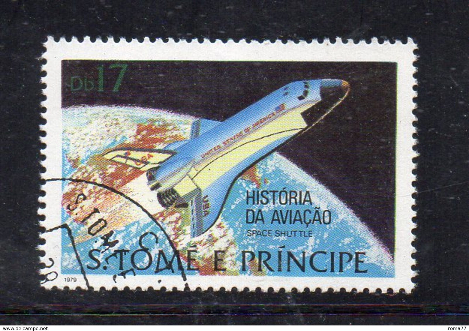 APR2532 - ST. THOMAS PRINCE 1980 , Yvert N. 577  Usato  (2380A) Space Shuttle - St. Thomas & Prince