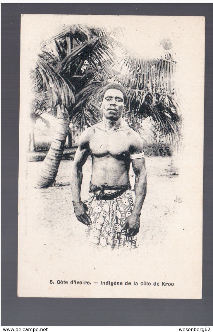 Cote D'Ivoire Indigène De La Côte De Kroo Ca 1905 Old Postcard - Côte-d'Ivoire