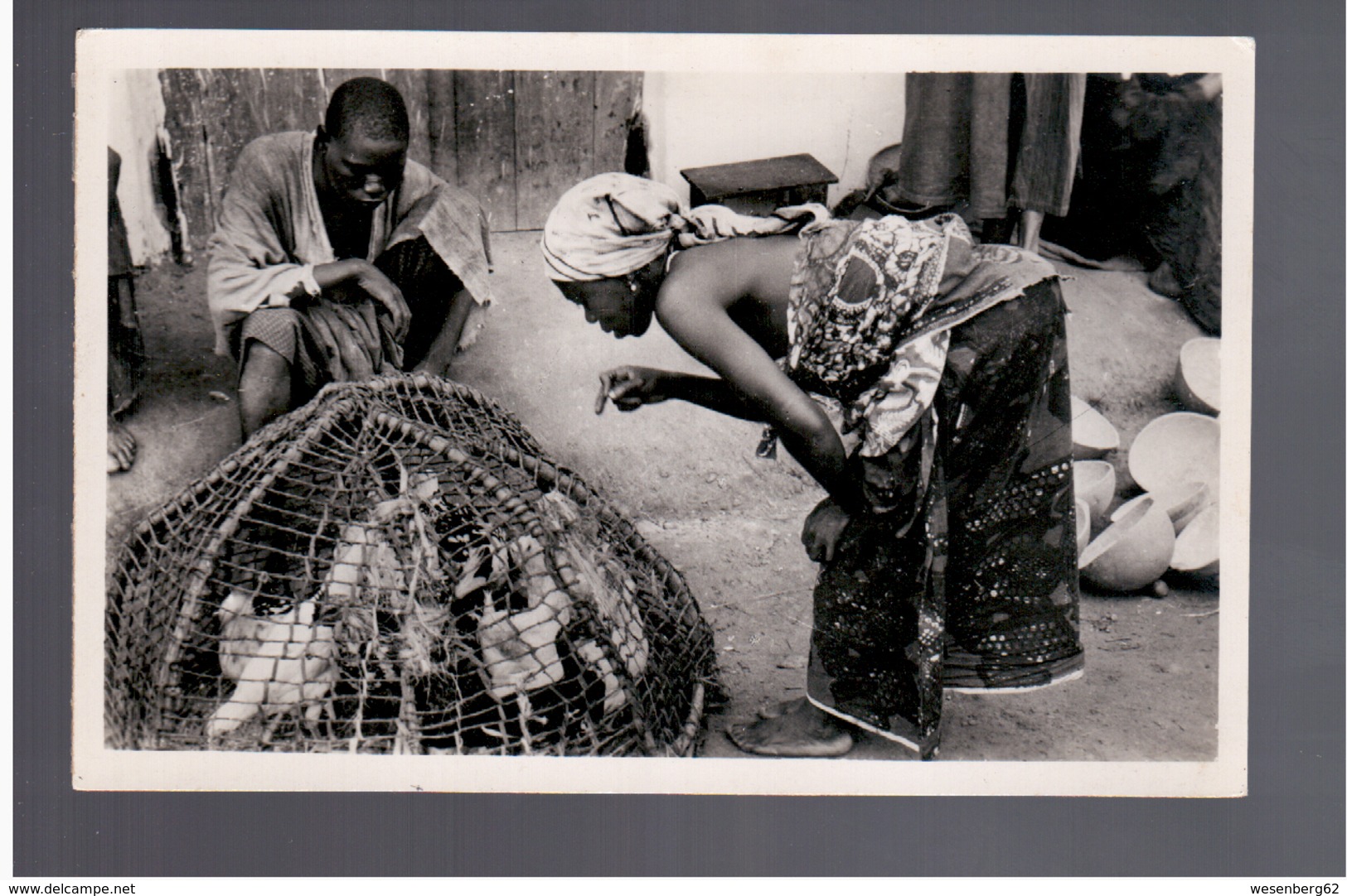 Cote D'Ivoire Achat De Poulets (Marche) Old Photo Postcard - Côte-d'Ivoire