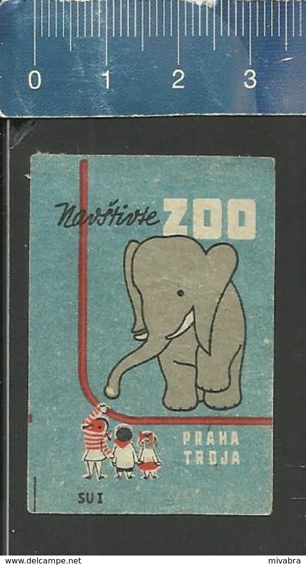 ELEPHANT ZOO PRAHA OLD CZECHOSLOVAKIA MATCHBOX LABEL SOLO SUCICE MATCH WORKS (1952-53) - Boites D'allumettes - Etiquettes