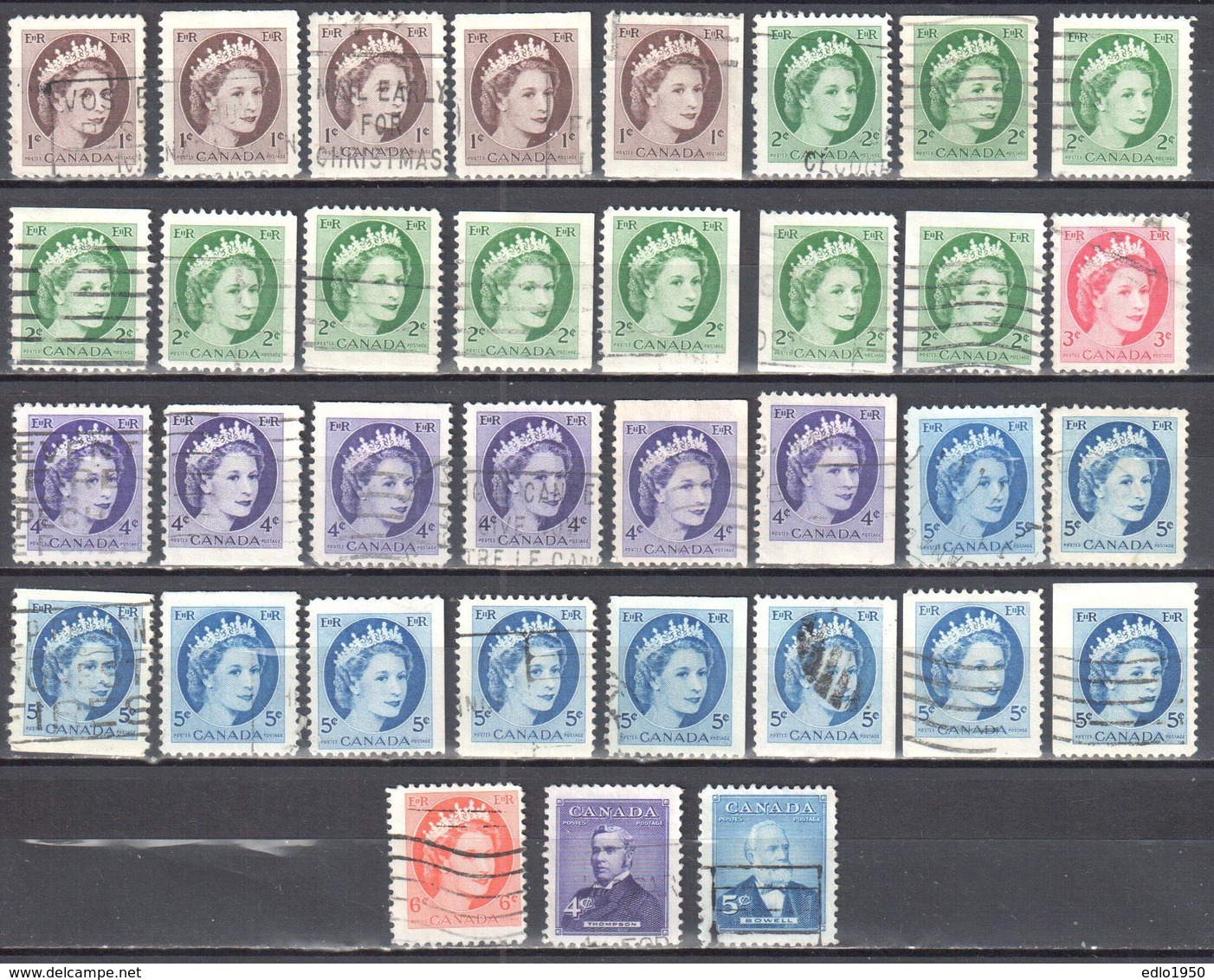 Canada 1954 - Year Set - Mi.290-97 - Used Gestempelt - Años Completos