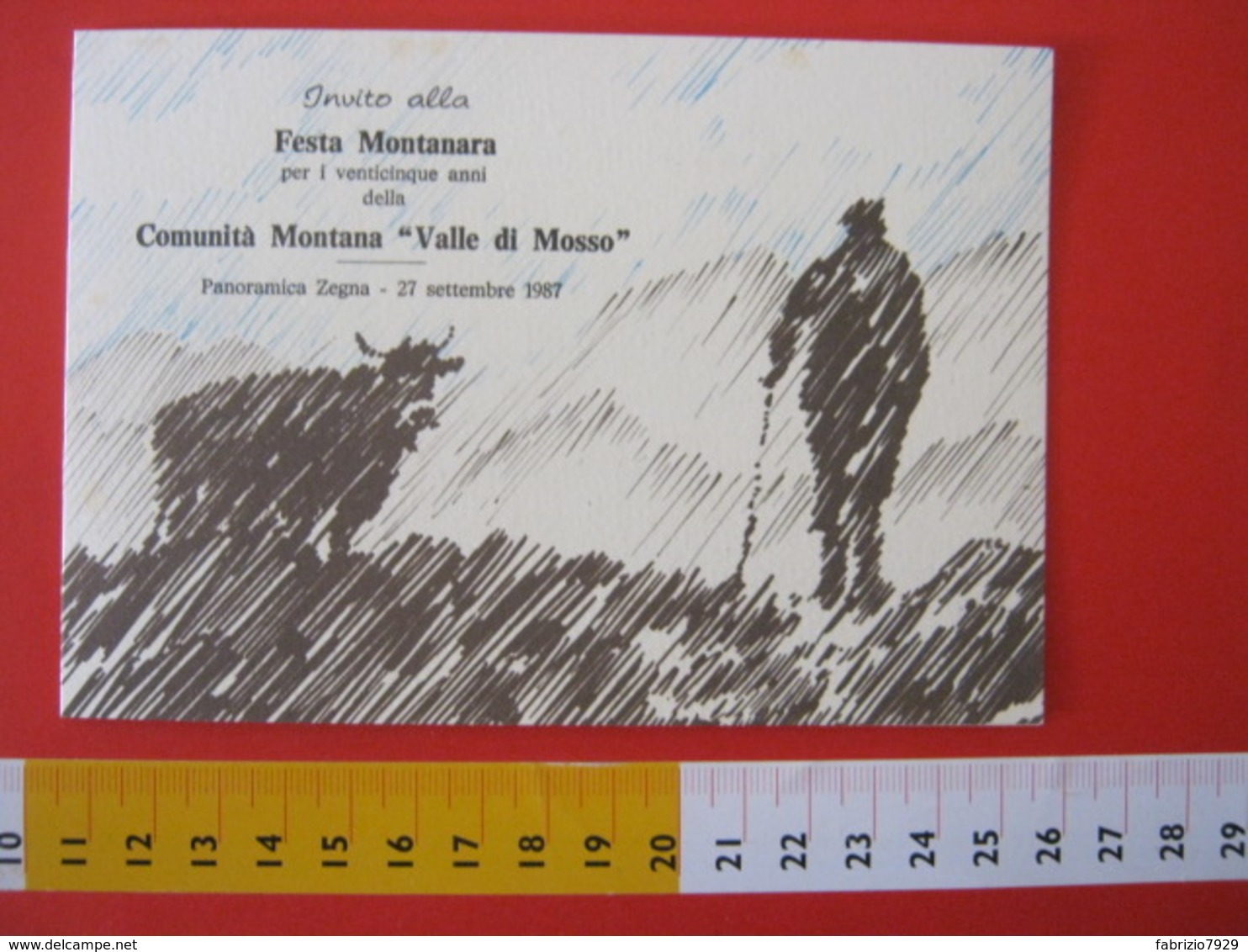 A.12 ITALIA ANNULLO 1987 VEGLIO VERCELLI VALLE MOSSO BIELLA 25 ANNI COMUNITA' MONTANA STEMMA ARALDICO CARTONCINO INVITO - Geografia