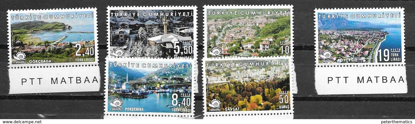 TURKEY, 2019, MNH,DEFINTIVES, ARCHITECTURE,MOSQUES, LANDSCAPES, MOUNTAINS, 6v - Mosques & Synagogues