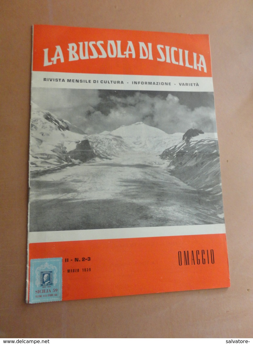 LA BUSSOLA DI SICILIA-RIVISTA MENSILE DI CULTURA-INFORMAZIONE-VARIETA'-ANNO II-N°1 -GENNAIO 1959- COPIA OMAGGIO - Art, Design, Décoration