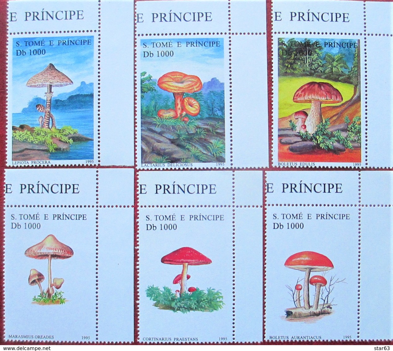 St. Tome  & Principe  1995  Mushrooms  Pilze  6 V  MNH - Champignons