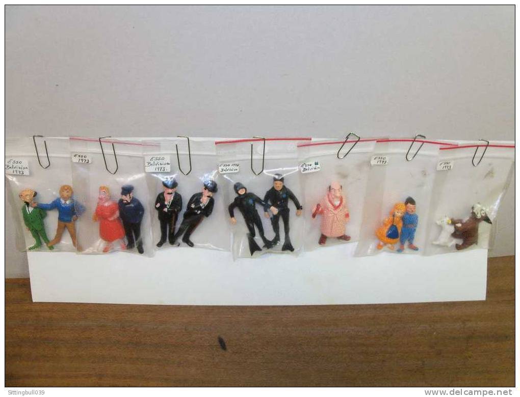 TINTIN. Série Complète De 13 Figurines Pub ESSO BELVISION 1973 Tintin, Milou Haddock Tournesol Dupondt Castafiore, Etc.. - Little Figures - Plastic