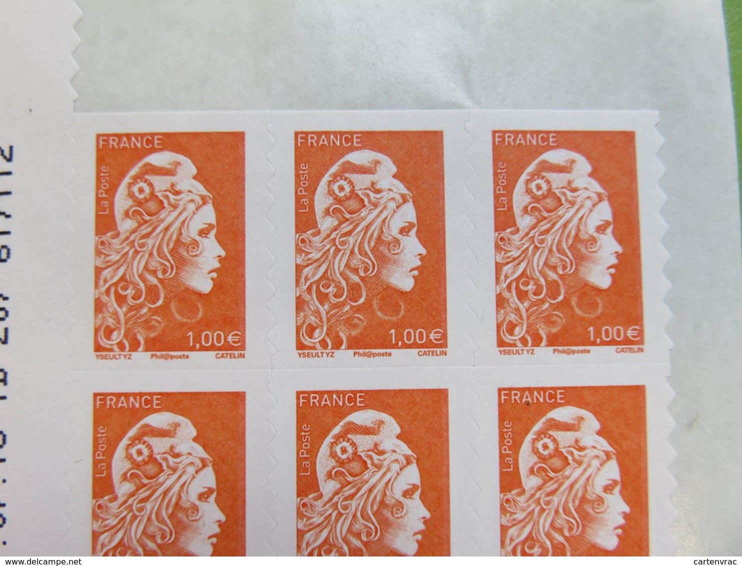 Timbre France - Coin Daté De 6 Timbres - Marianne L'engagée - Autocollant - 1 € Orange - Neuf - 2018 - YT N° 1600 - 2010-2019