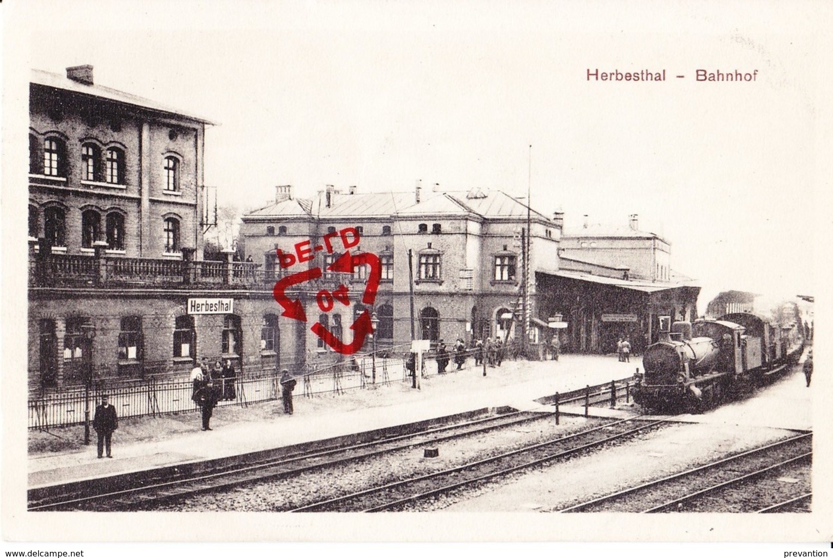 HERBESTHAL - Bahnhof - Carte Avec Locomotive - Lontzen