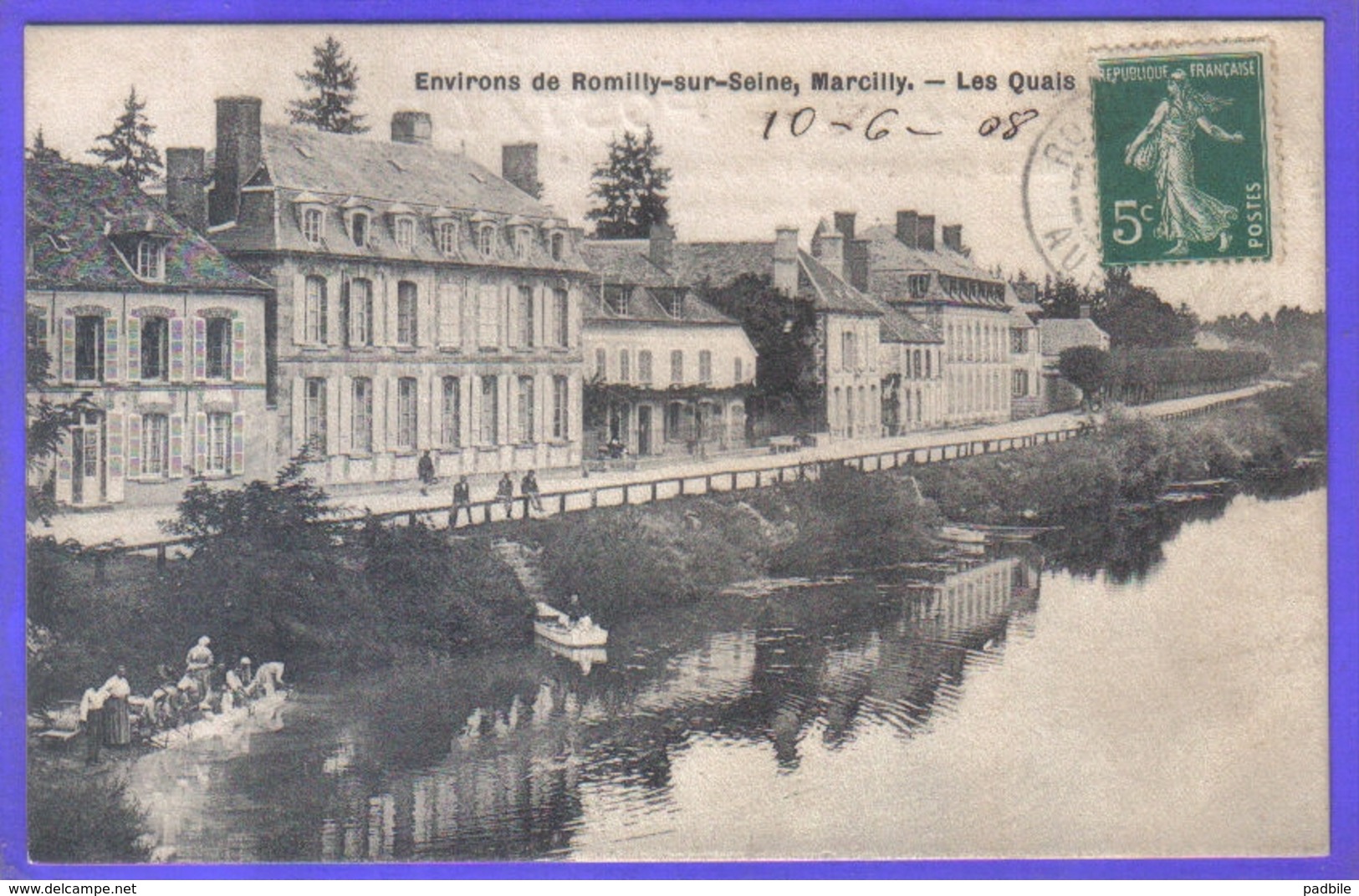 Carte Postale 10. Marcilly  Près Romilly  Les Quais Très Beau Plan - Marcilly