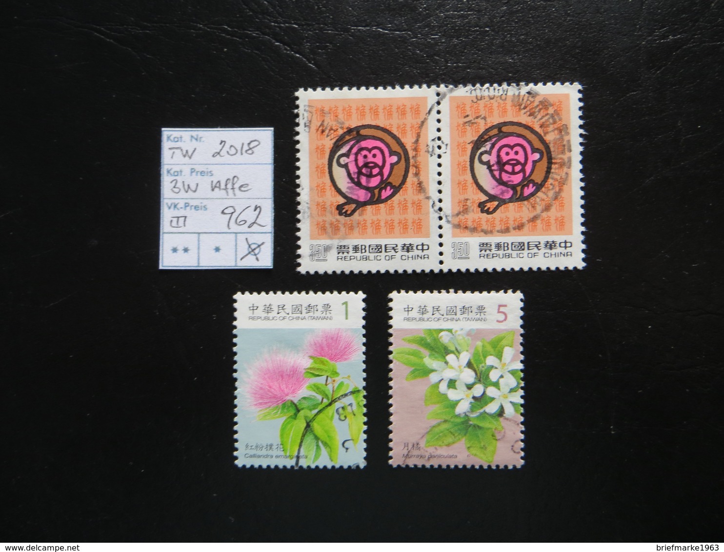 2018  " Affen Pärchen " 3 Werte Gestempelt   LOT 962 - Used Stamps