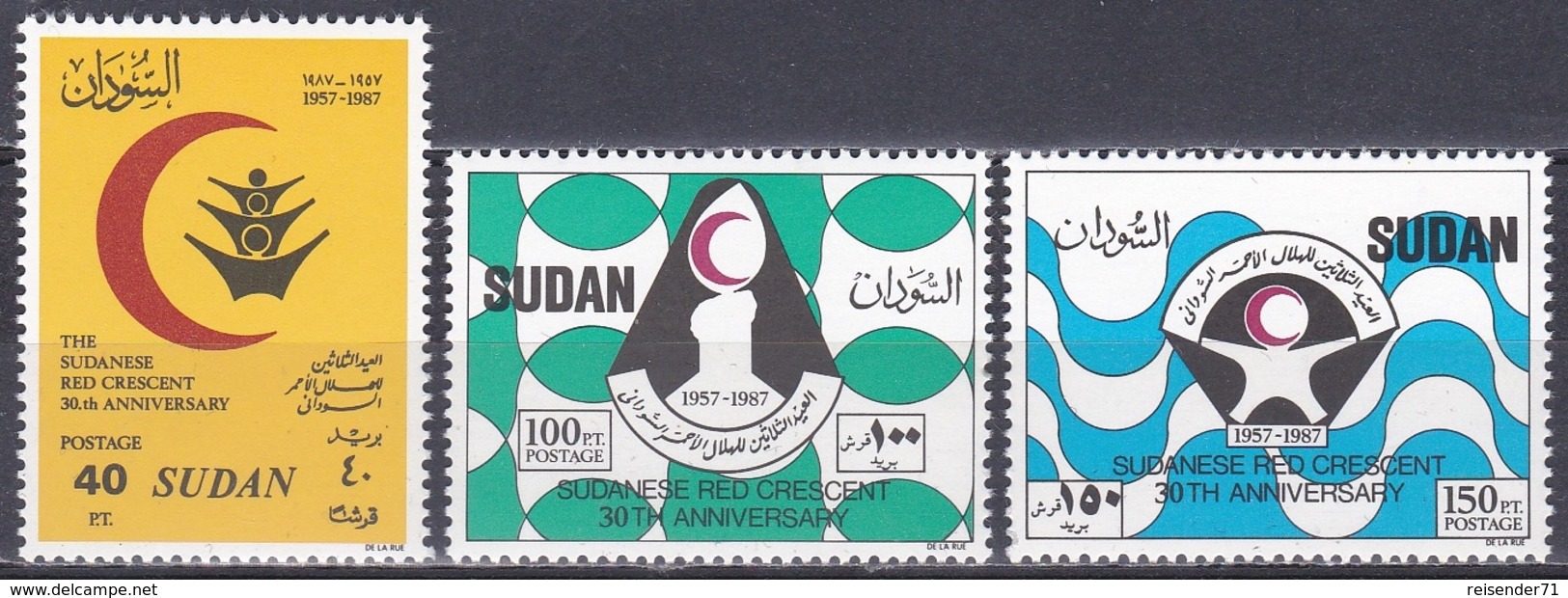 Sudan Soudan 1988 Organisationen Medizin Medicine Erste Hilfe First Aid Roter Halbmond Kerzen Candles, Mi. 395-7 ** - Sudan (1954-...)