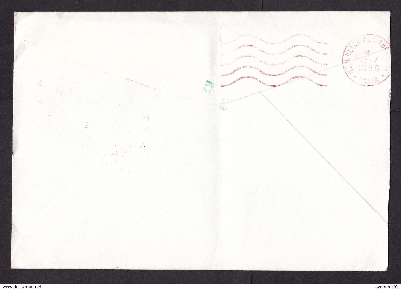 Cabo Verde: Airmail Cover To USA, 1988, 2 Stamps, Lizard, Reptile, WWF Logo, Rare Real Use (minor Damage) - Kap Verde