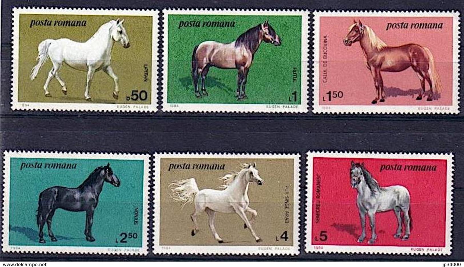 ROUMANIE Cheval, Chevaux, Horse, Caballo  Yvert 3528/33 ** MNH. Dentelé - Horses