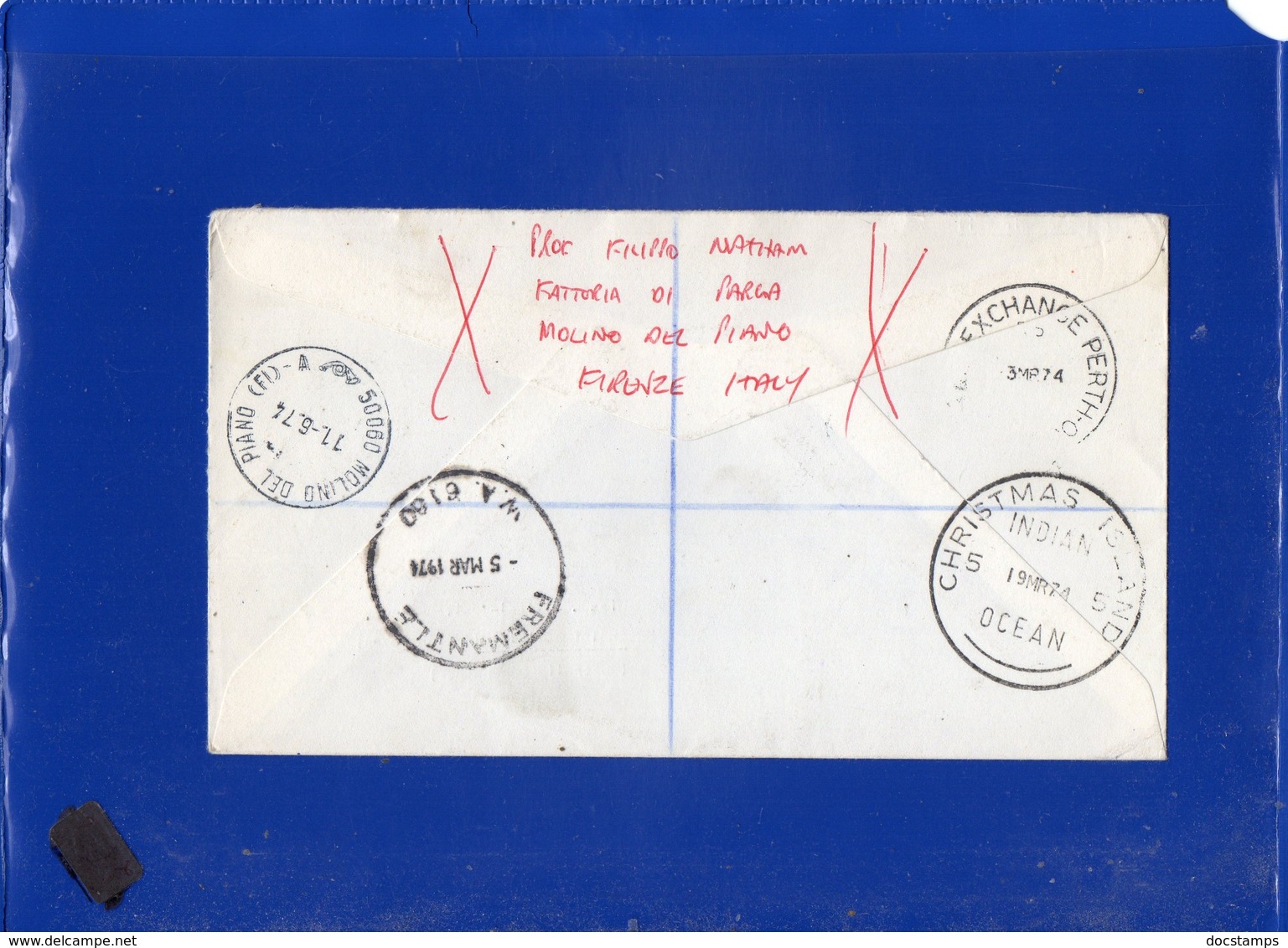 ##(DAN202)-New Zealand 1971-Airmail Registered Cover From Wellington To Christmas Island, RTS Retour To Sender  To Italy - Vetri & Vetrate