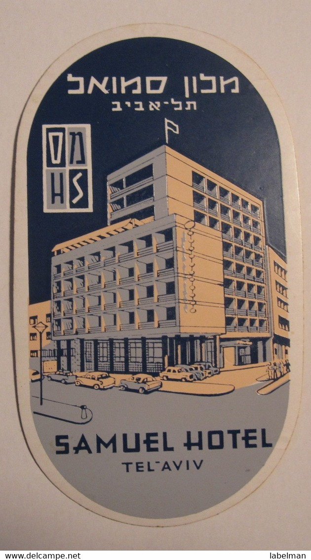 HOTEL MOTEL PENSION RESIDENCE GUEST HOUSE SAMUEL TEL AVIV ISRAEL TAG STICKER DECAL LUGGAGE LABEL ETIQUETTE AUFKLEBER - Etiketten Van Hotels